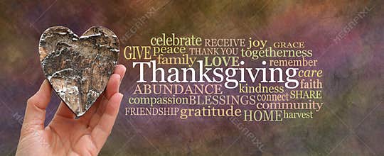 Put some love into Thanksgiving Word Cloud concept
