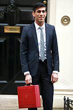 Rishi Sunak outside No. 11 Downing street in London, UK.