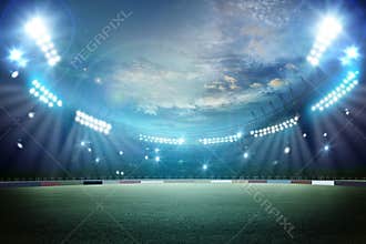 Lights at night and stadium
