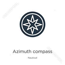 Azimuth compass icon vector. Trendy flat azimuth compass icon from nautical collection isolated on white background. Vector