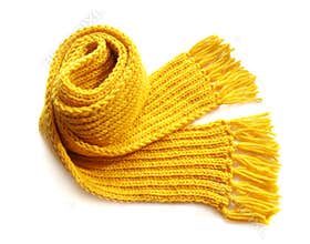 Yellow knitted scarf