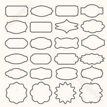 Vintage frames vector clipart bundle. Old frame shapes, decorative label and retro shape vector set