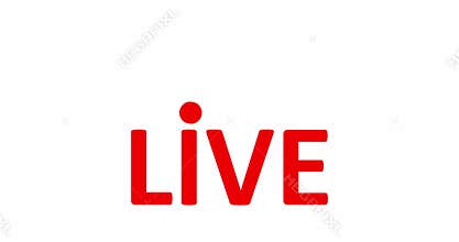 Live Stream sign. Red symbol, button of live streaming, broadcasting, online stream emblem. Alpha channel