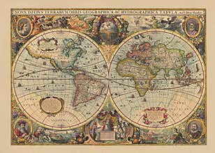 Vintage old World map