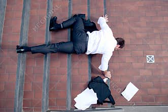 Falling businessman