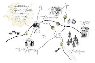Wedding Card With Map