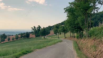 Beautiful empty country road in Italy