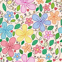 Flower leaf curl decor full page seamless pattern