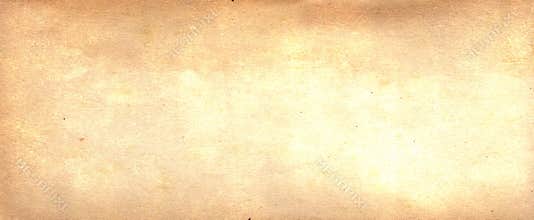 Old brown parchment paper background with yellowed vintage grunge texture borders and off white light center with distressed faded