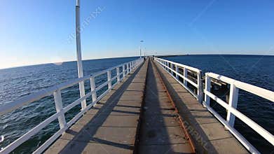 Time Lapse POV of Busselton jetty train in Busselton city Western Australia