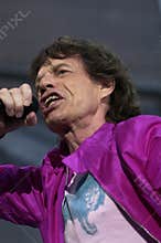 The Rolling Stones ,Mick Jagger during the concert
