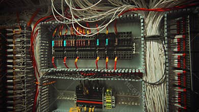 PLC Programmable logic controller box. Steadicam shot