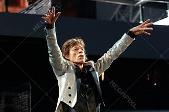 The Rolling Stones , Mick Jagger during the concert