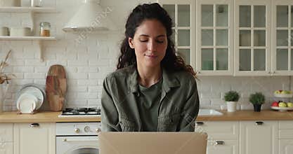 Journalist working on laptop search for inspiration ideas for article