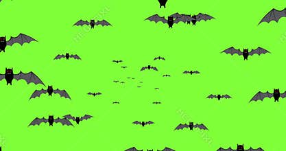 Halloween black flying bats