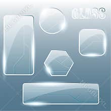 Collection of transparent glass banners