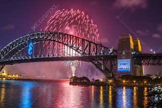 NYE firework at Sydney Harbour Bridge