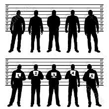 Police line up silhouettes