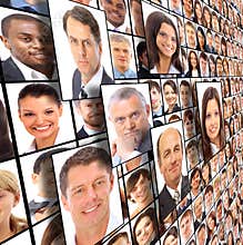 Isolated portraits of people