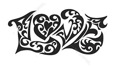 Word logo love tatoo
