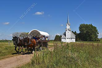 Visitors transported over the Laura Ingalls Wilder Interpreatation Center
