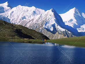 Rush lake highest lake in Pakistan in nagar , northern areas of gilgit Baltistan , Pakistan