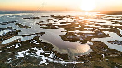Unusual islands on a beautiful lake