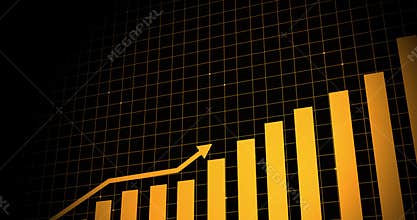 Animated growing arrow over dot line world map. business graph showing 3d arrow growth. Business success bar chart. arrow growth b
