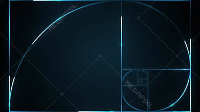 Golden Ratio On Cyber Technology Background Animation