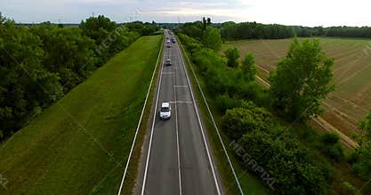 Aerial View of Asphalt Road