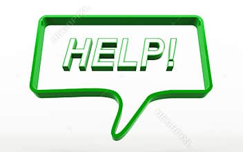Talk or comment bubble with the word help