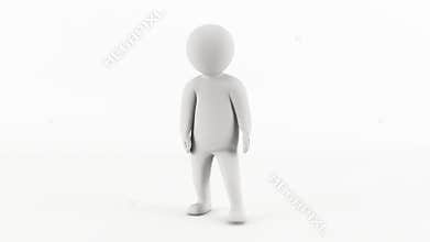 3D character throwing rock at camera