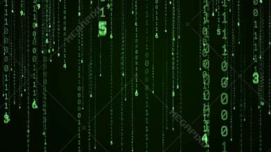 Matrix effect code streaming down the screen
