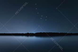 Ursa Minor star constellation, Night sky, Cluster of stars, Deep space,Little Bear, Polaris, North Star