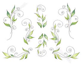 Delicate fresh green leaves. Design elements for cards and wedding invitations, business cards. Floral decorations isolated on