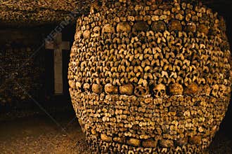 The catacombs of Paris in France