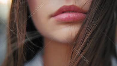 Beauty aesthetic innovation full lips young woman