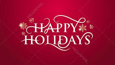 Happy holidays banner with snowflakes