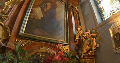 Gilded Baroque Angels and Church Painting