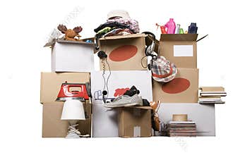 Transport cardboard boxes, relocation concept