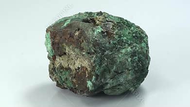 Copper Sulfide Ore sample seamlessly rotating on white background