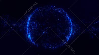 Blue Particles Sphere Circle Intro Logo Motion Background