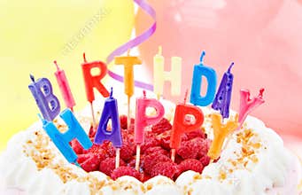 Birthday celebration with festive cake