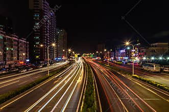 China Changchun viaduct night scene