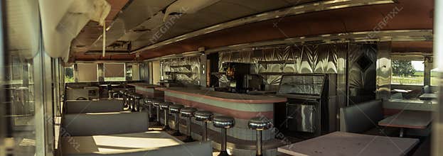 Old and Abandoned Diner during Golden Hour