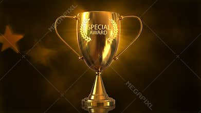 3D Trophy Gold Award, 3D Illustration