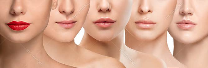 Beautiful female face, concept of skincare and lifting