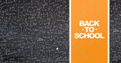 Back to school banner for advertisement on black background