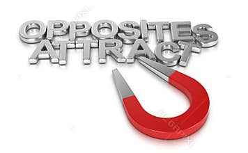 Opposites Attract. Relationship Concept Over White Background