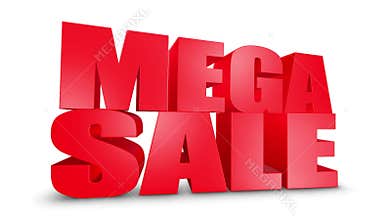 Mega Sale 3D Text Come Down 3D Animation Render.